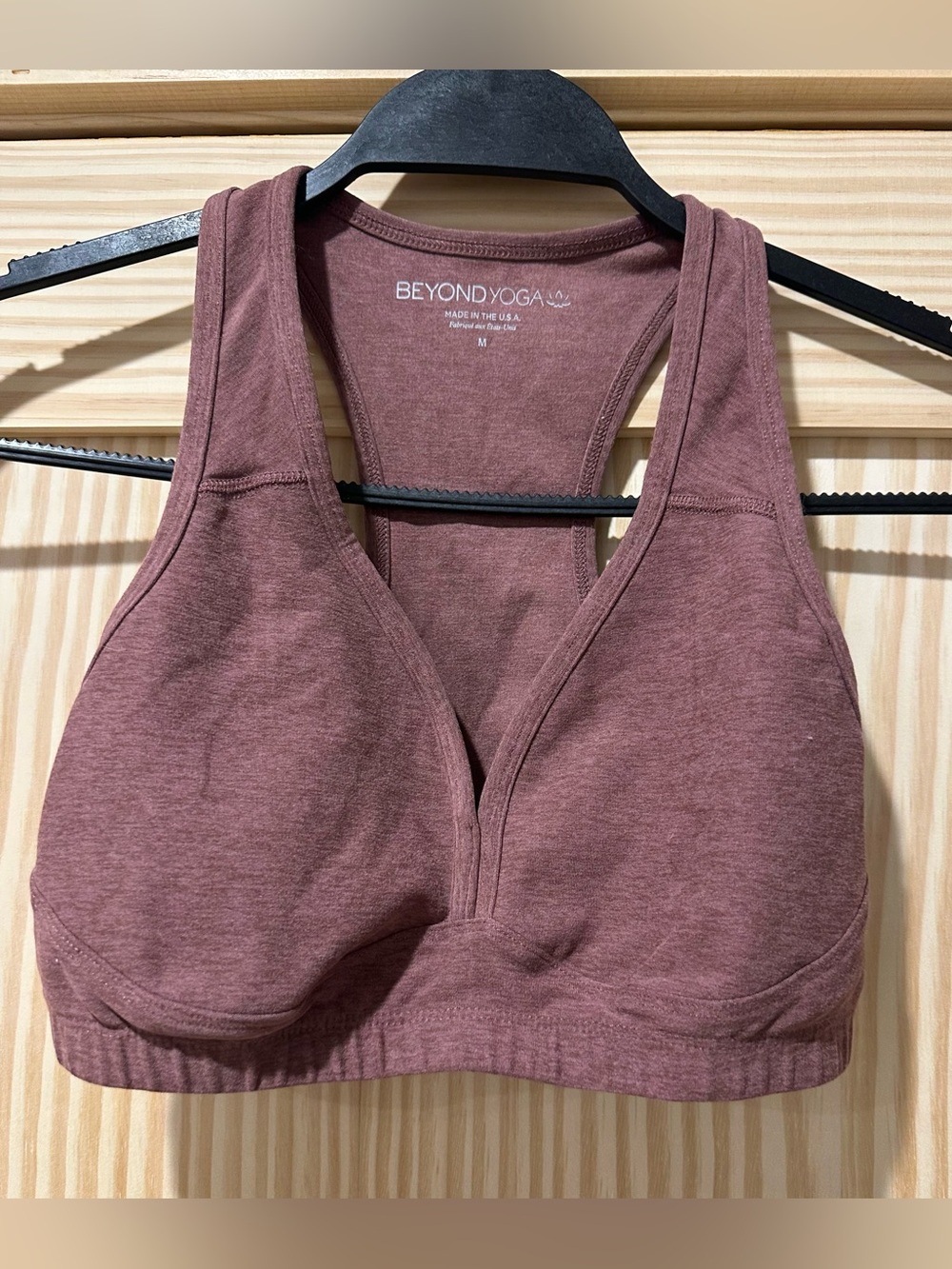 Beyond Yoga Dusty Mauve Deep V Racerback Sports Bra